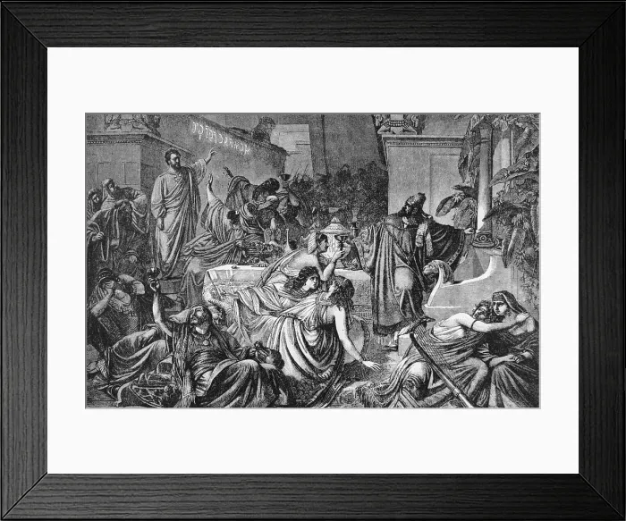 Framed Print : Babylonian Revellers Receiving Warning Framed Print : Babylonian Revellers Receiving Warning
