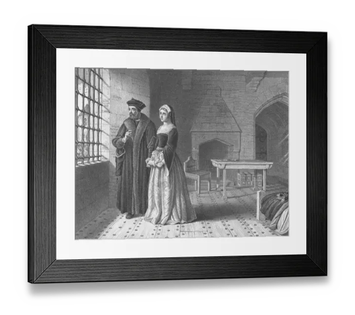 Framed Print : Sir Thomas More and Daughter Gazing out of Window Framed Print : Sir Thomas More and Daughter Gazing out of Window