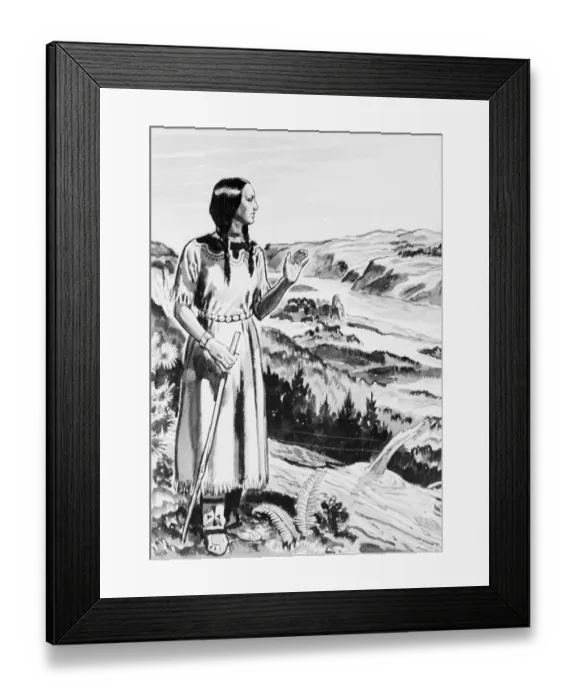 Framed Print : Sacajawea in the Countryside Framed Print : Sacajawea in the Countryside