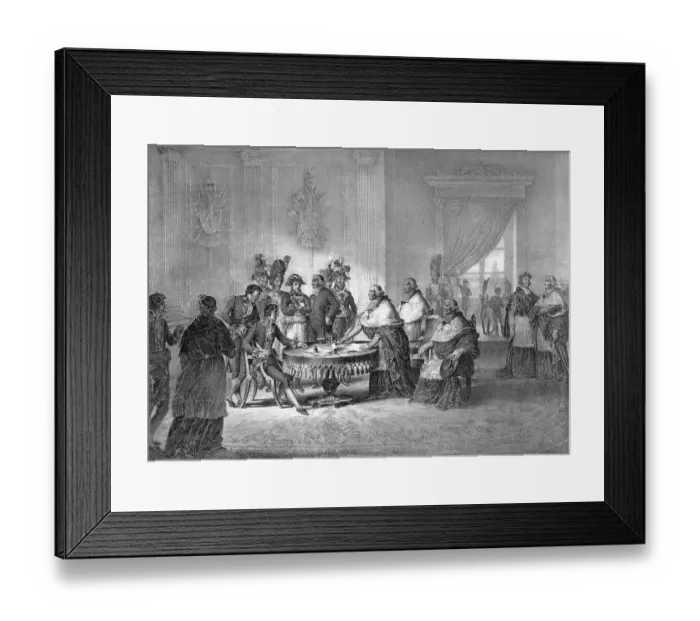 Framed Print : Napoleon Signing Treaties with Pope in 1797 Framed Print : Napoleon Signing Treaties with Pope in 1797
