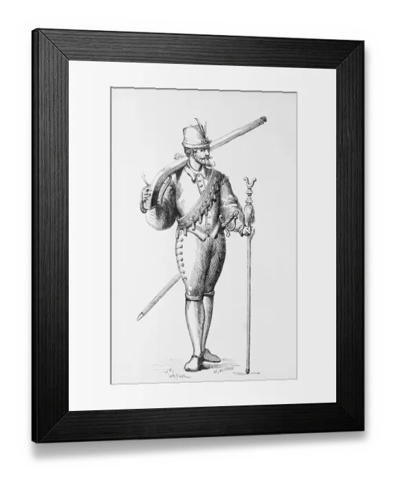Framed Print : Portrait of Soldier Holding Arquebus