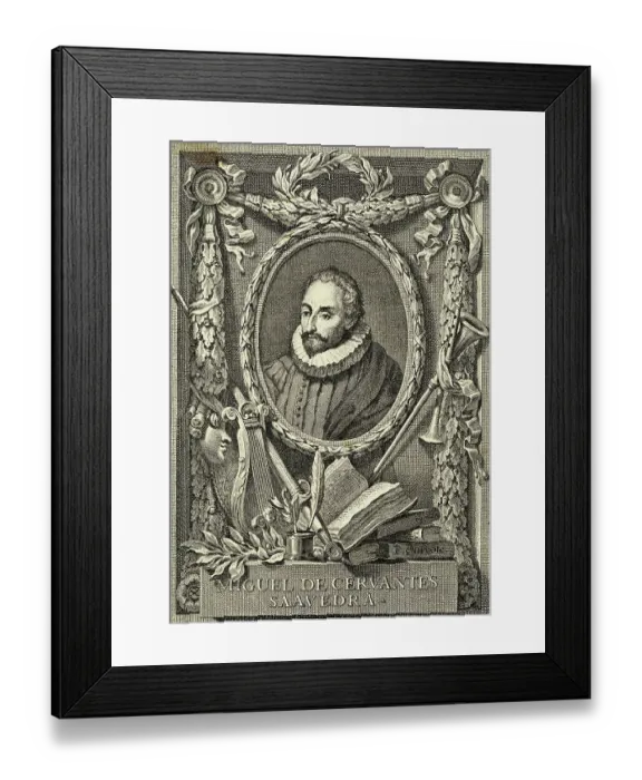 Framed Print : Portrait of Miguel de Cervantes Saavedra Framed Print : Portrait of Miguel de Cervantes Saavedra