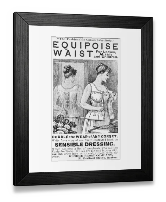 Framed Print : Woman Displaying Corset