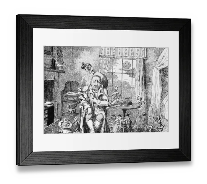 Framed Print : Ill Man with Pesty Creatures Offering Him More Food Framed Print : Ill Man with Pesty Creatures Offering Him More Food