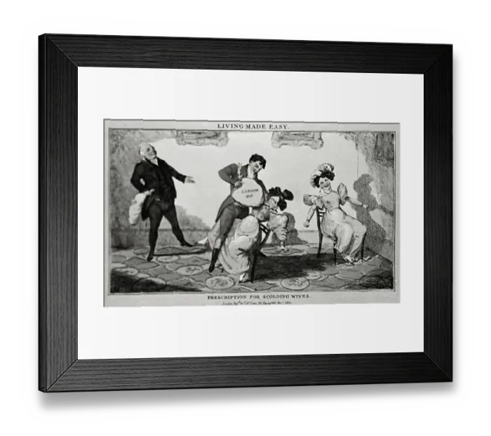 Framed Print : Woman Inhaling Laughing Gas Framed Print : Woman Inhaling Laughing Gas