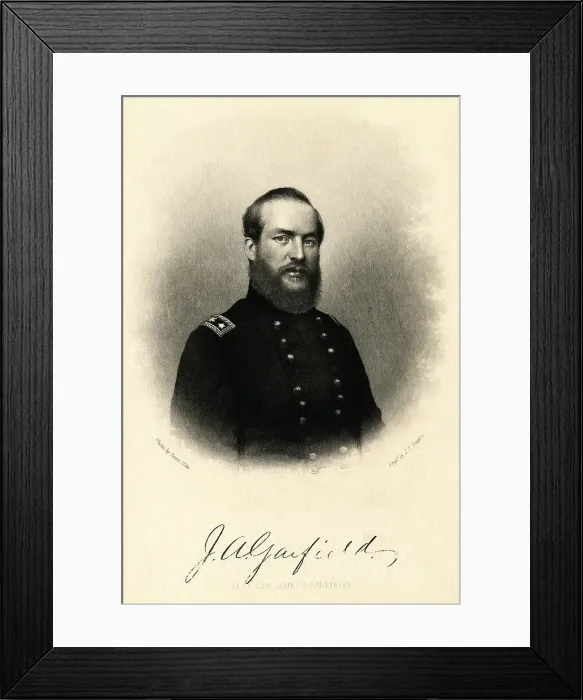 Framed Print : Portrait of James Garfield Wearing Military Uniform Framed Print : Portrait of James Garfield Wearing Military Uniform