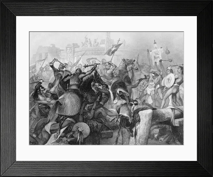 Framed Print : Capture of the City of Mexico by Cortez
