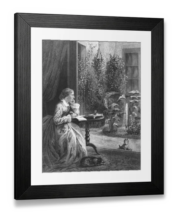Framed Print : Harriet Beecher Stowe Writing at Home Framed Print : Harriet Beecher Stowe Writing at Home