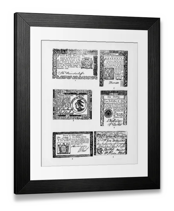 Framed Print : Six Variations of American Money Framed Print : Six Variations of American Money