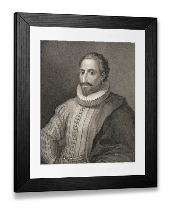 Framed Print : Portrait of Miguel de Cervantes Saavedra Framed Print : Portrait of Miguel de Cervantes Saavedra
