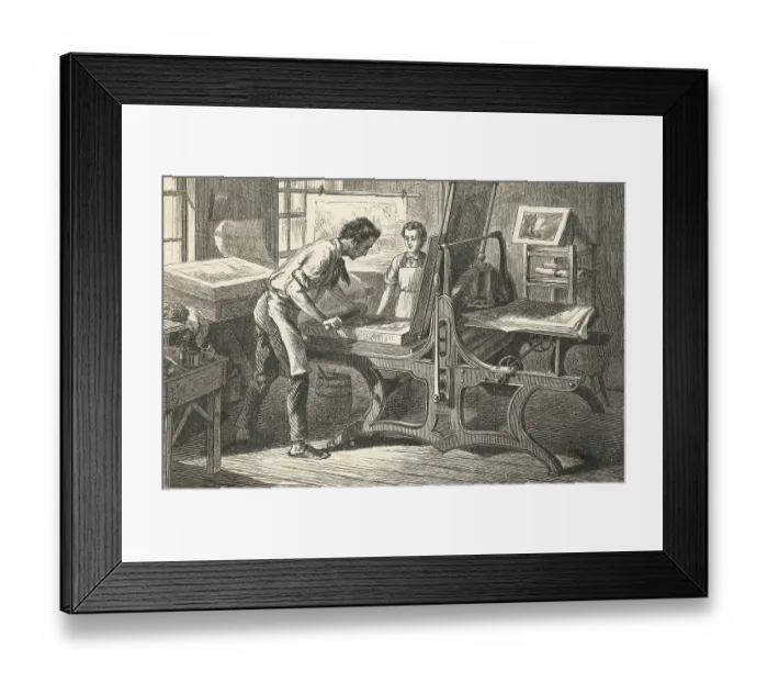 Framed Print : Master and Apprentice Utilizing Press Framed Print : Master and Apprentice Utilizing Press
