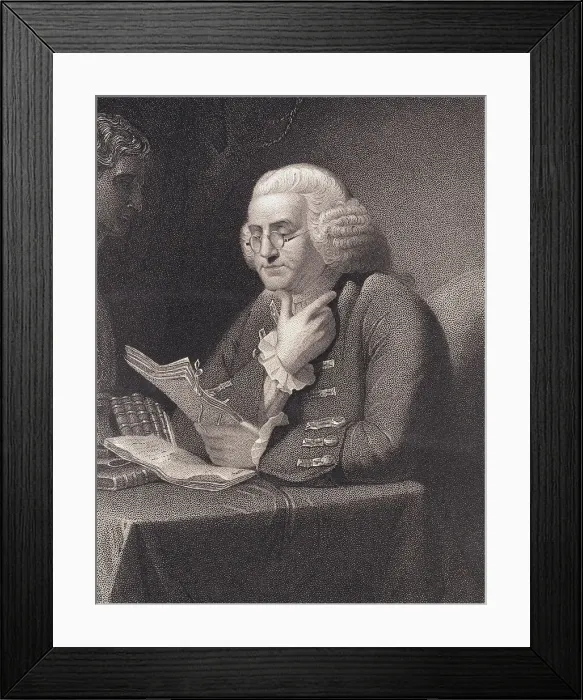 Framed Print : Engraving by Thomas B. Welch After Benjamin Franklin by David Martin Framed Print : Engraving by Thomas B. Welch After Benjamin Franklin by David Martin
