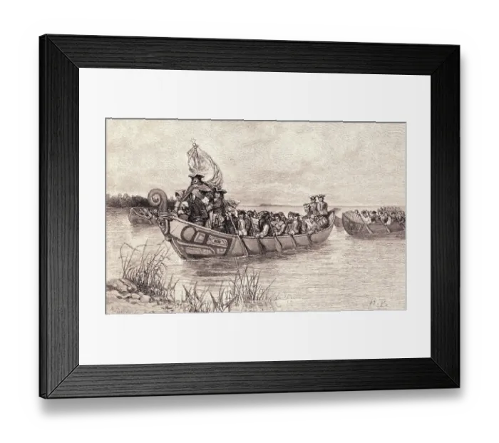 Framed Print : Antoine Laumet de La Mothe Commanding Seamen Framed Print : Antoine Laumet de La Mothe Commanding Seamen