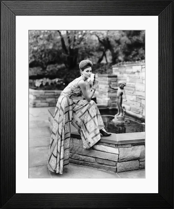 Framed Print : Fashion Model Poses Beach Pajamas