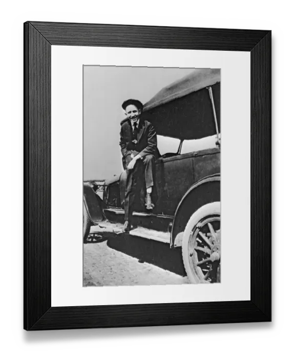 Framed Print : Spencer Tracy at Age 12 Seated On Car Framed Print : Spencer Tracy at Age 12 Seated On Car