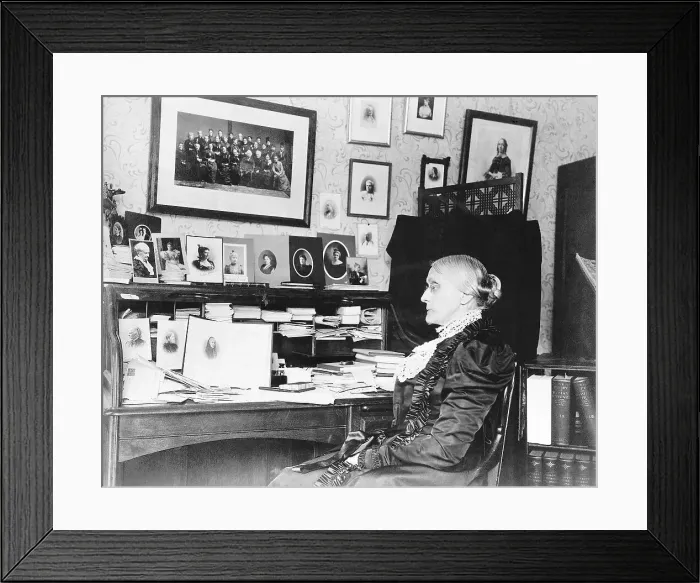 Framed Print : Susan B. Anthony Seated at Desk Framed Print : Susan B. Anthony Seated at Desk