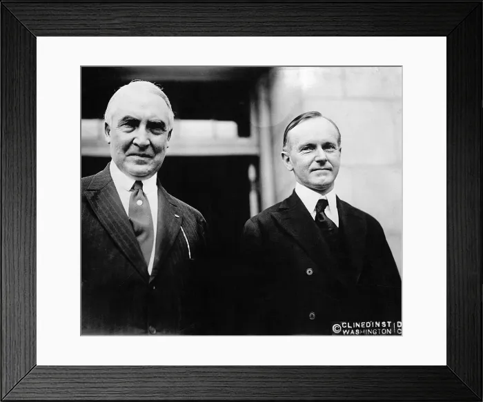 Framed Print : Warren Harding & Calvin Coolidge Waistup Framed Print : Warren Harding & Calvin Coolidge Waistup