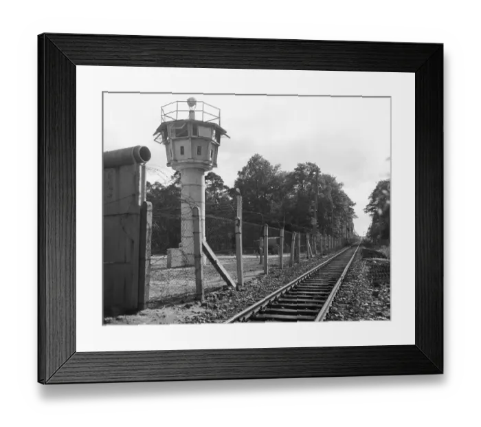 Framed Print : View Of East German Guard Tower & Rr
