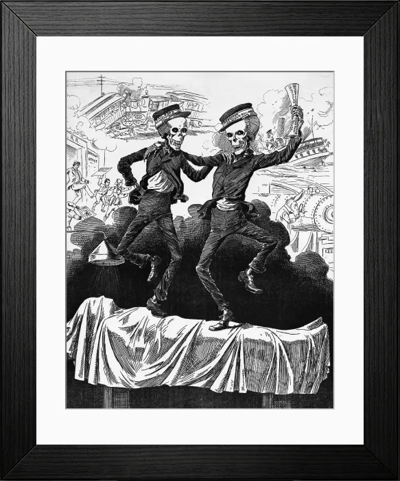 Framed Print : Political Cartoon On Rr Accidents