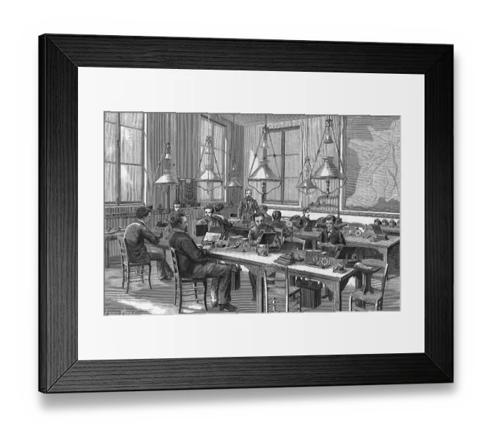 Framed Print : Illus / Interior Of Telegraph Office Framed Print : Illus / Interior Of Telegraph Office