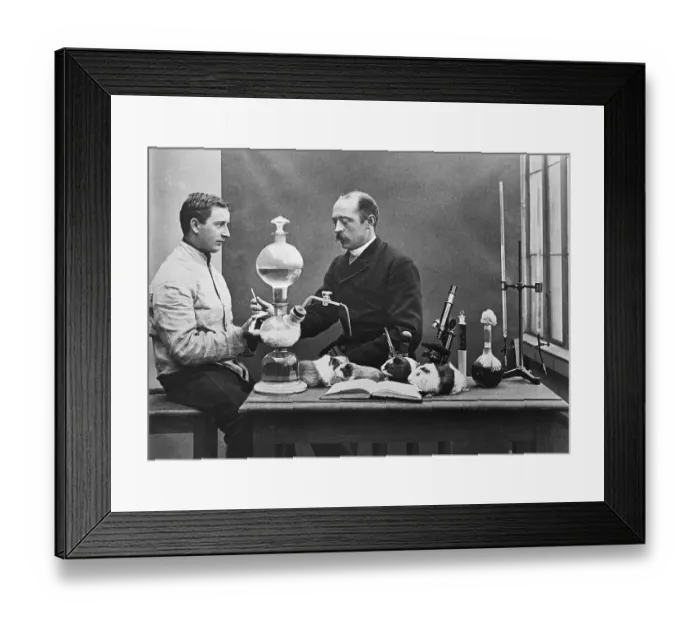Framed Print : Emil Von Behring In Lab W / Assistant Framed Print : Emil Von Behring In Lab W / Assistant