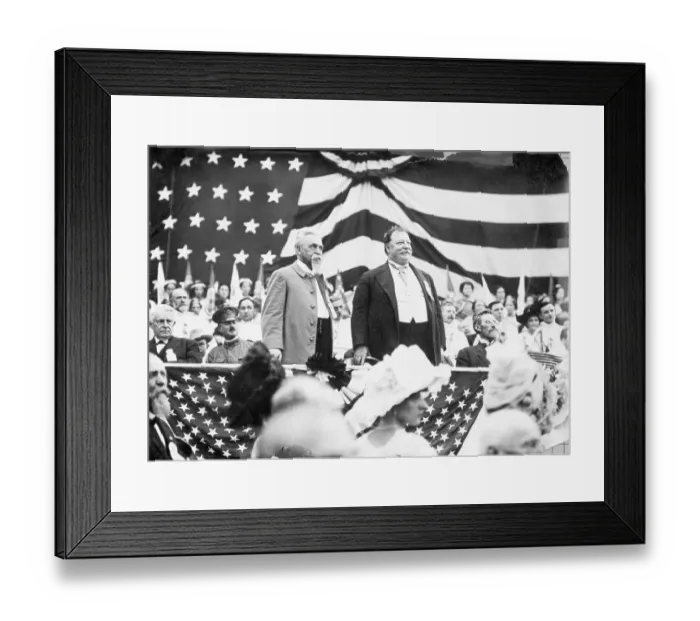 Framed Print : William Howard Taft On Platform W / Flags Framed Print : William Howard Taft On Platform W / Flags
