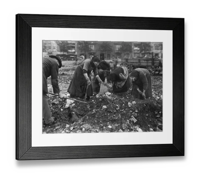 Framed Print : Poor Germans Look Thro Garbage Pile Framed Print : Poor Germans Look Thro Garbage Pile