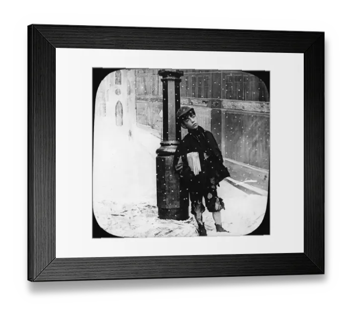 Framed Print : Newsboy Stands Wears Torn Clothing Framed Print : Newsboy Stands Wears Torn Clothing