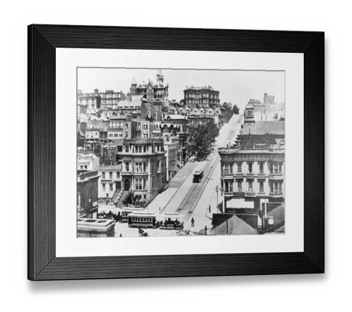 Framed Print : Nob Hill, Showing Stanford & Hopkins Home