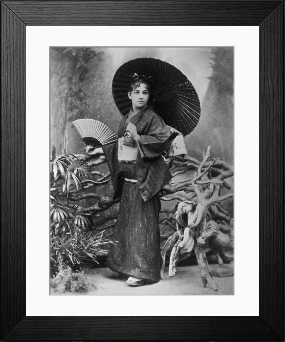Framed Print : A Young Geisha Girl Holding A Parasol Framed Print : A Young Geisha Girl Holding A Parasol