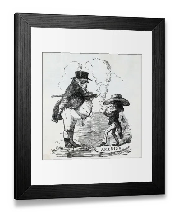 Framed Print : Political Cartoon On Oregon W / Us & Brita Framed Print : Political Cartoon On Oregon W / Us & Brita