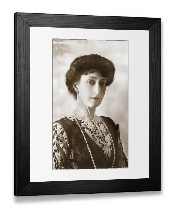 Framed Print : Waist Up Queen Maud Wearing Choker Framed Print : Waist Up Queen Maud Wearing Choker