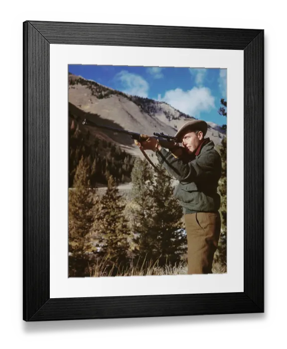 Framed Print : Ralph Bellamy Holding Rifle Framed Print : Ralph Bellamy Holding Rifle