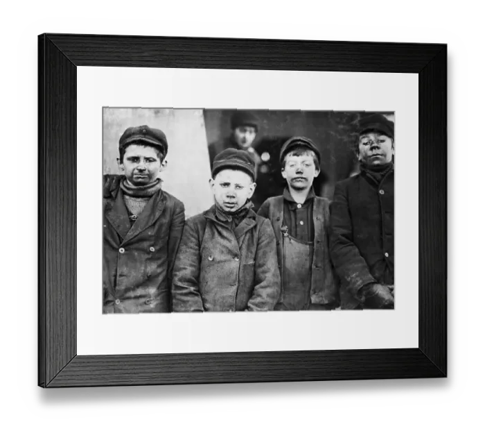 Framed Print : Young Mine Helpers