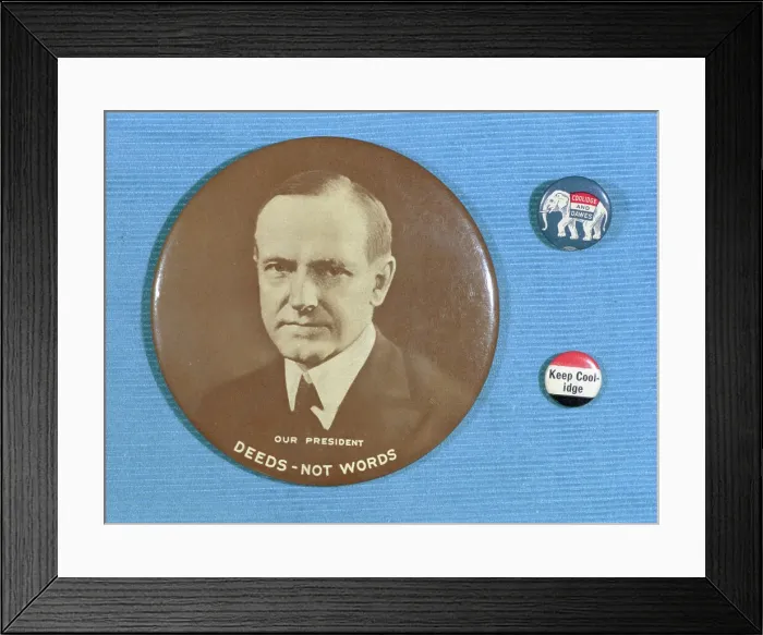 Framed Print : Calvin Coolidge Campaign Buttons Framed Print : Calvin Coolidge Campaign Buttons