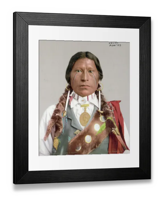 Framed Print : Portrait of Apache Chief James A. Garfield