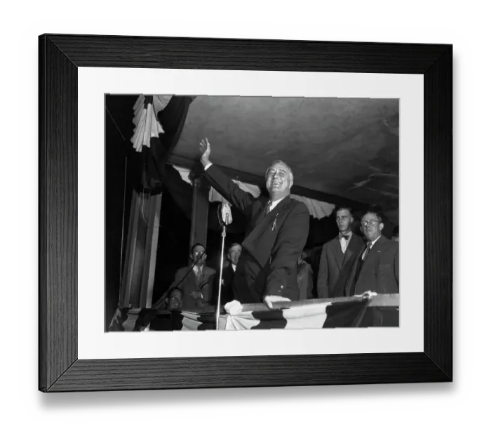 Framed Print : Franklin D. Roosevelt on a Balcony Framed Print : Franklin D. Roosevelt on a Balcony