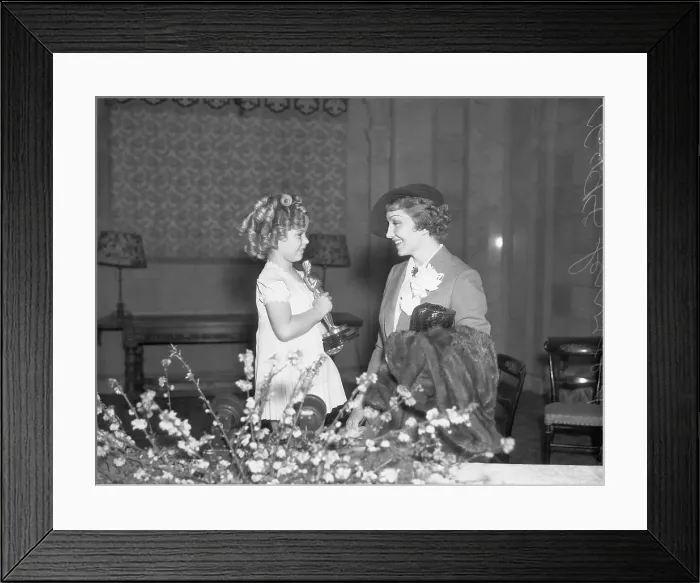Framed Print : Actresses Shirley Temple and Claudette Colbert Framed Print : Actresses Shirley Temple and Claudette Colbert