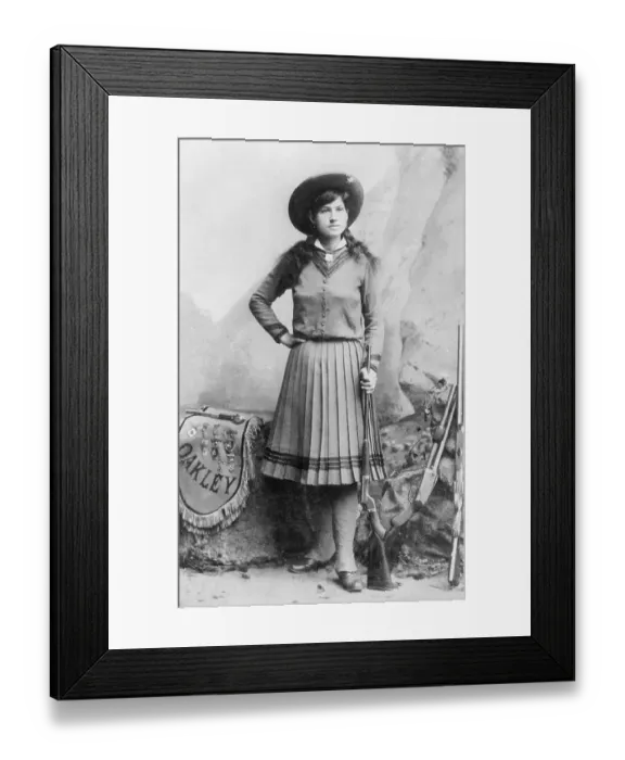 Framed Print : Portrait of Annie Oakley Posing with Hand on Her Hip Framed Print : Portrait of Annie Oakley Posing with Hand on Her Hip