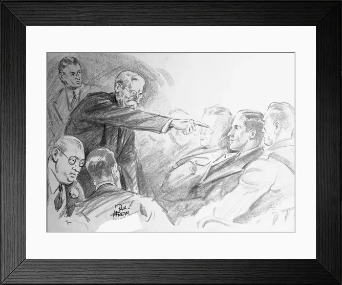 Framed Print : Sketch Scene from Bruno Hauptmann Trial Framed Print : Sketch Scene from Bruno Hauptmann Trial