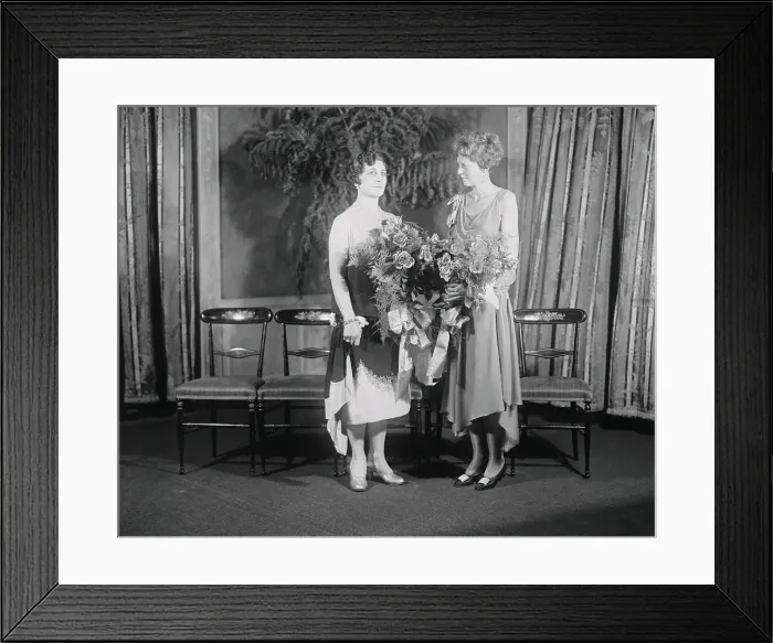 Framed Print : Amelia Earhart Posing with Mrs. Floyd Bennett Framed Print : Amelia Earhart Posing with Mrs. Floyd Bennett