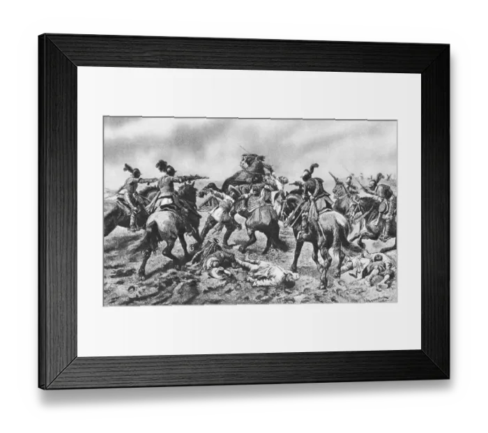 Framed Print : War Scene with Troops on Horseback Framed Print : War Scene with Troops on Horseback