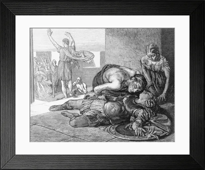 Framed Print : Death of Eucles After Battle of Marathon