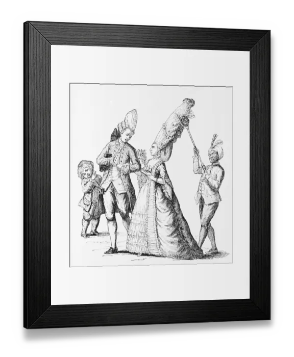 Framed Print : Servant Holding up Woman's Hairdo Framed Print : Servant Holding up Woman's Hairdo