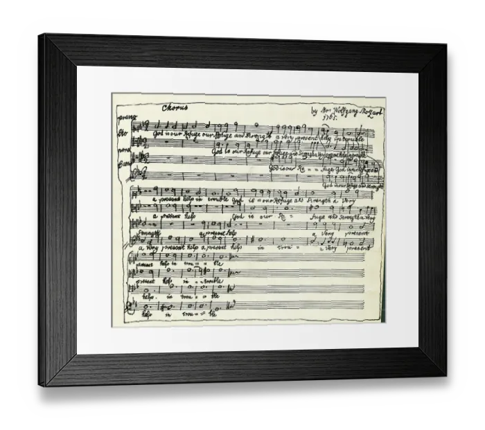 Framed Print : Motet, God Is Our Refuge, K. 20 by Wolfgang Amadeus Mozart