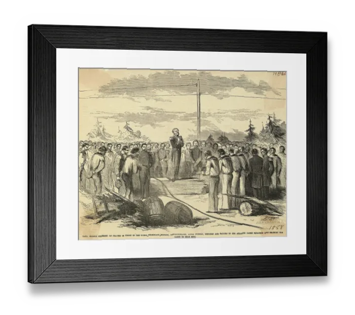 Framed Print : Men Praying at New Telegraph Station Framed Print : Men Praying at New Telegraph Station