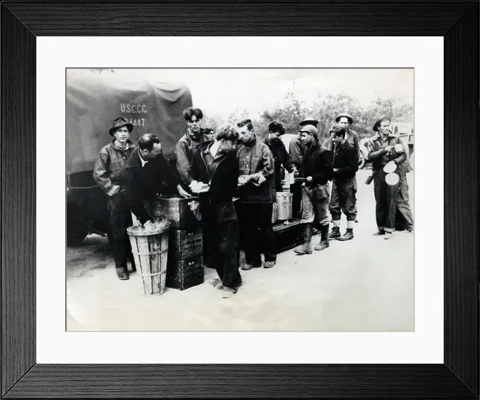 Framed Print : Chow Line at Civilian Conservation Corps Framed Print : Chow Line at Civilian Conservation Corps