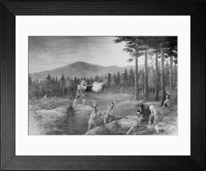 Framed Print : Battle with the Iroquois Indians Framed Print : Battle with the Iroquois Indians