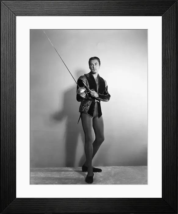 Framed Print : Errol Flynn Holding Sword Framed Print : Errol Flynn Holding Sword
