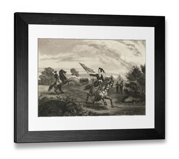 Framed Print : Sarah Edmonds Leaving Hospital Tents for Battle Field